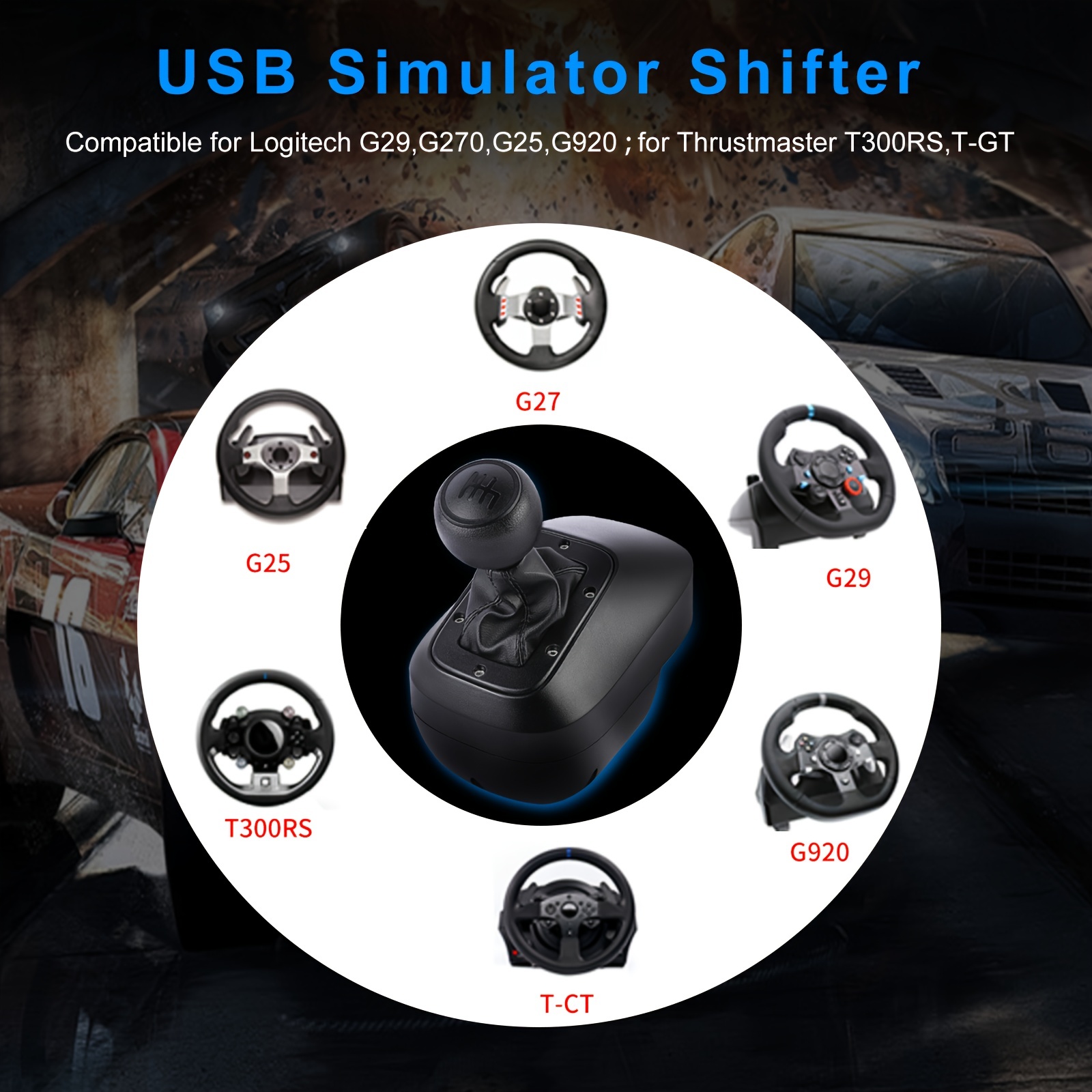 USB Truck Simulator Shifter Gearshift Knob for Logitech G29 G27  G25/Thrustmaster