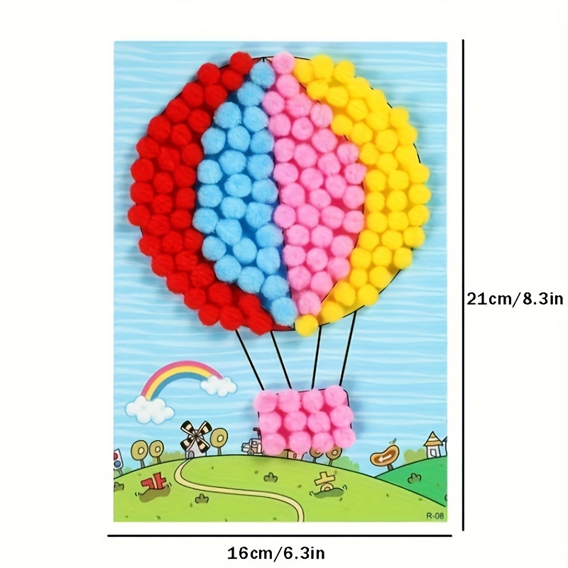 Pom Paste Painting Multi theme Diy Handmade Creative Pom Pom - Temu