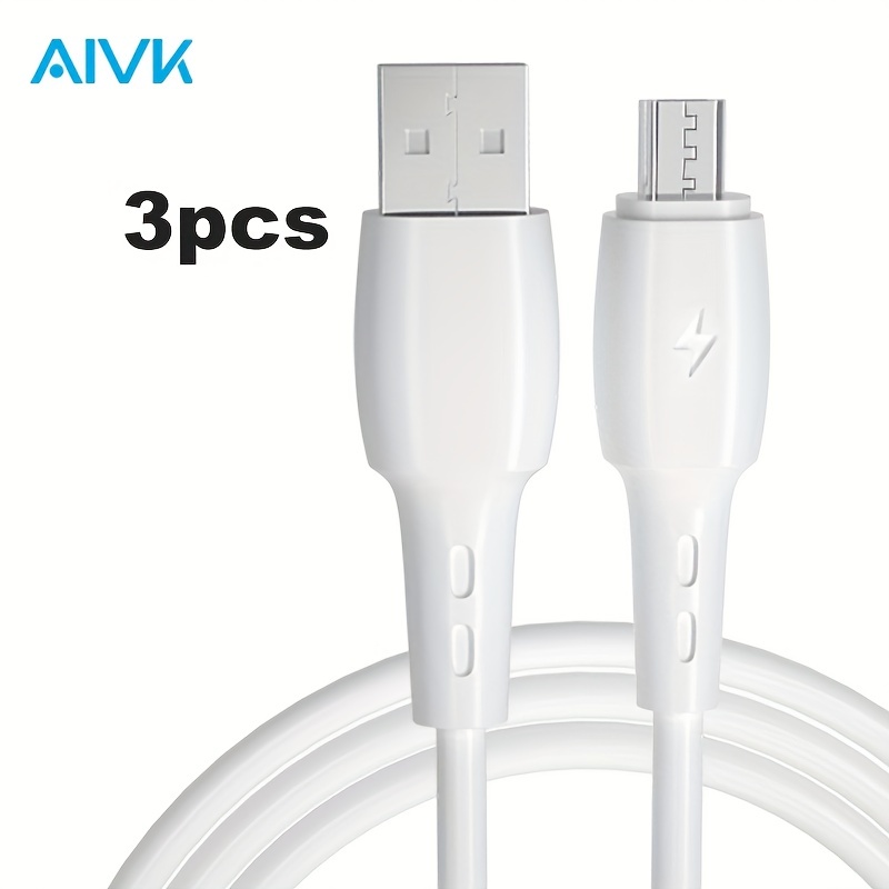 Cable de carga múltiple de 1 pie, cargador múltiple corto trenzado 3 en 1,  cable USB múltiple universal con puertos USB tipo C/micro USB/iluminación