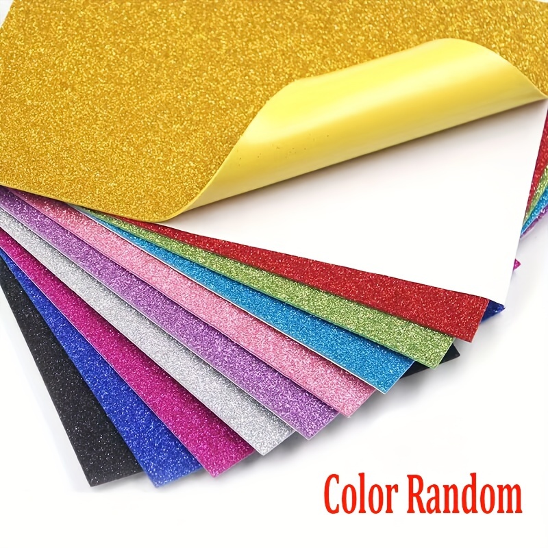 Glitter Foam A4 Sheet Self Adhesive Sticky With Back Paper - 30x20cm - Pack  of 10 Colors