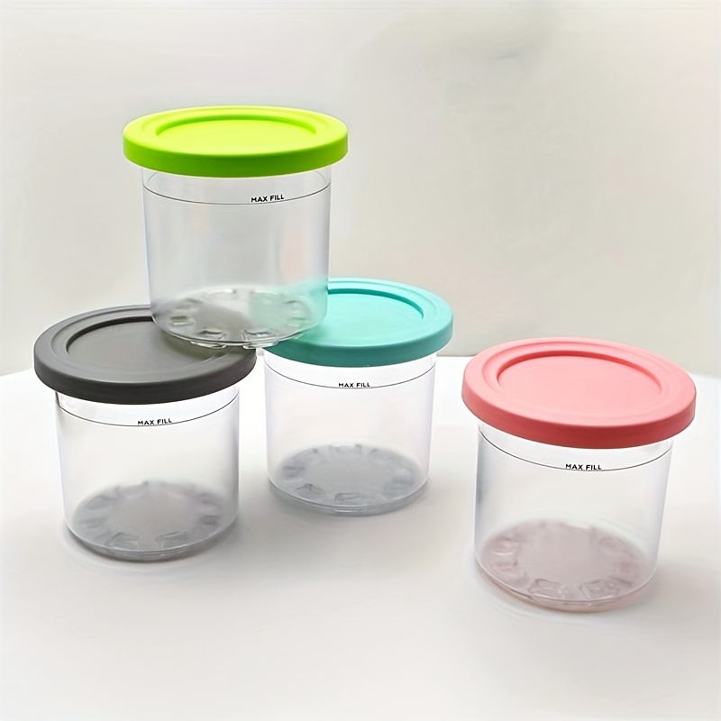 Ice Cream Pint Containers With Lids, Freezer Food Storage Tubs For