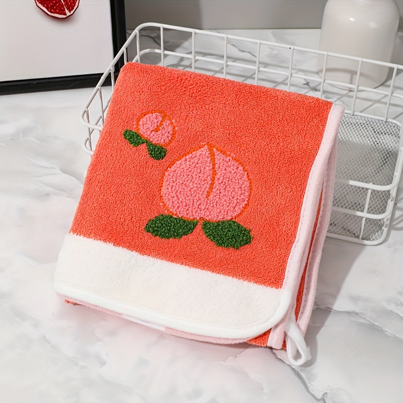 Cute Embroidered Hand Towel Household Coral Fleece Hand - Temu