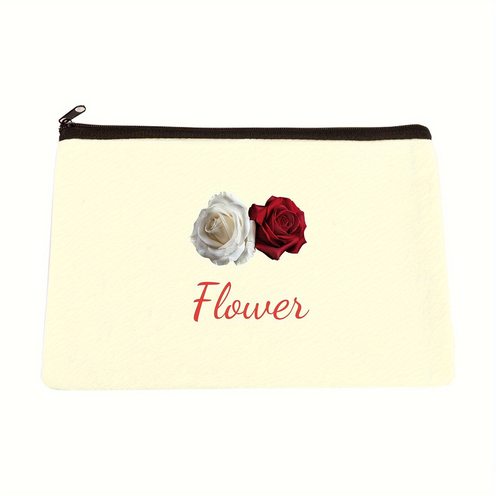 Customized Flower Canvas Toiletry Bag Hand held Bag Cosmetic Temu Canada
