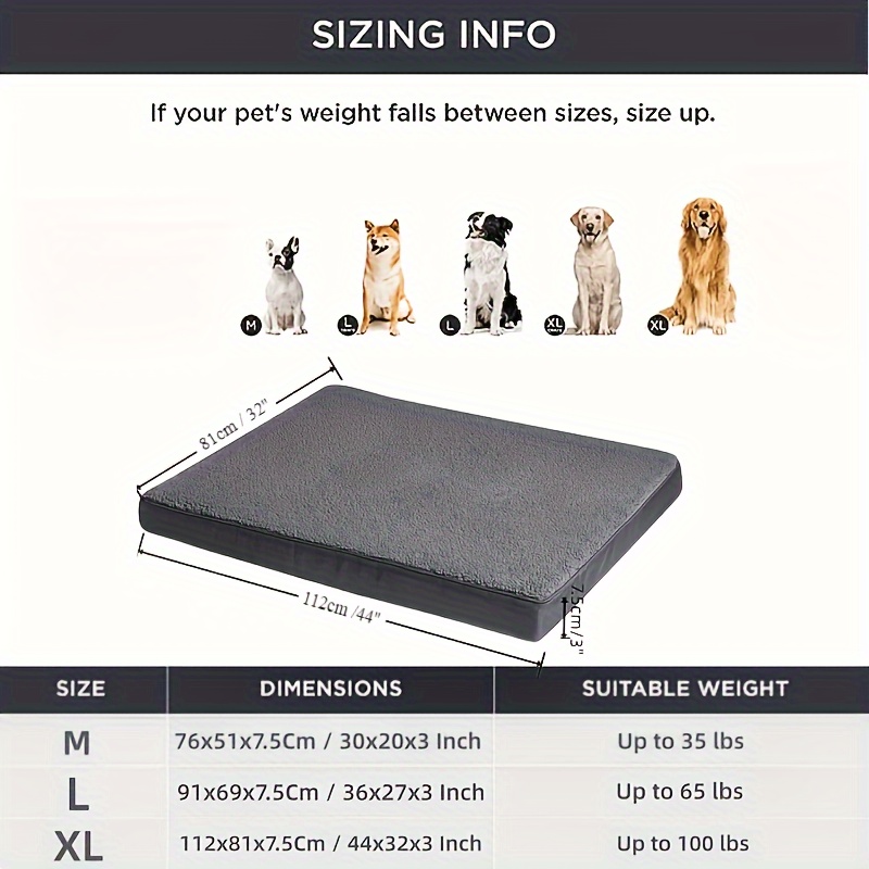 Large dog hotsell bed measurements