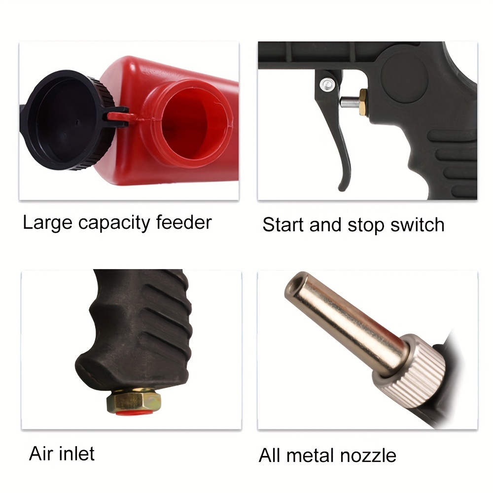 JCJX Kit De Pistolet De Sableuse Réglable, Sableuse Portative Pour  Compresseur D'air, Sablage Continu; Outil