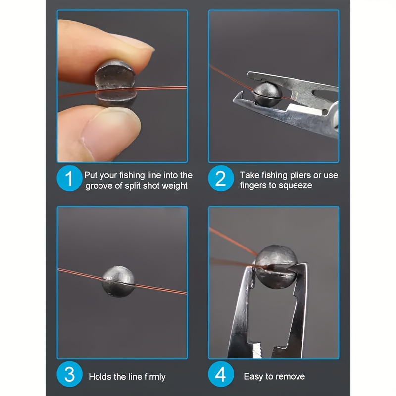 Split Shot Fishing Sinkers Lead Fishing Sinkers Removable - Temu