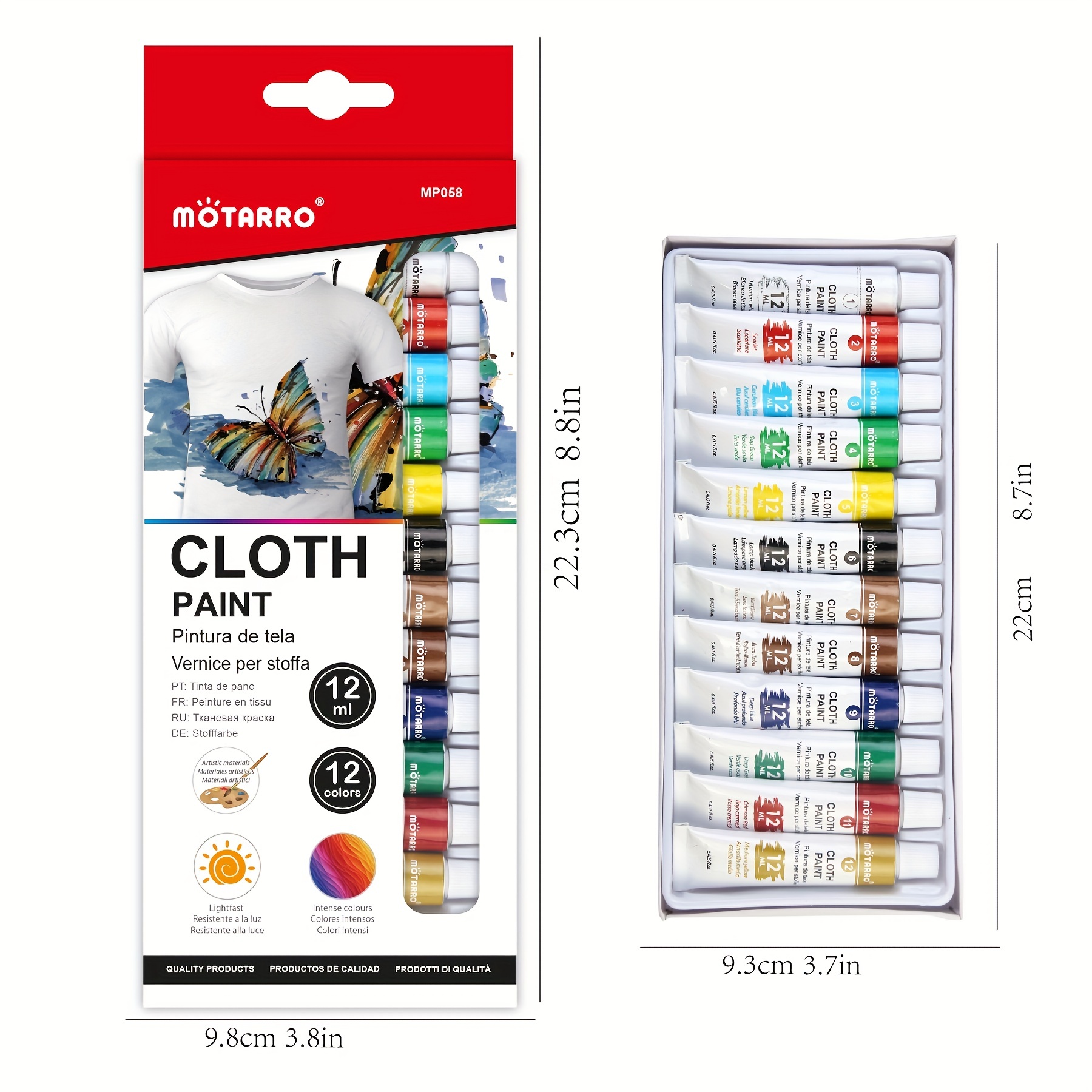 12 Color Fabric Paint Set Permanent Textile Paint For - Temu