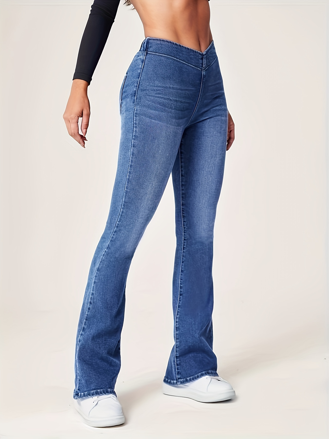 Slightly Flared Stretch Jeans - Women'S Clothing