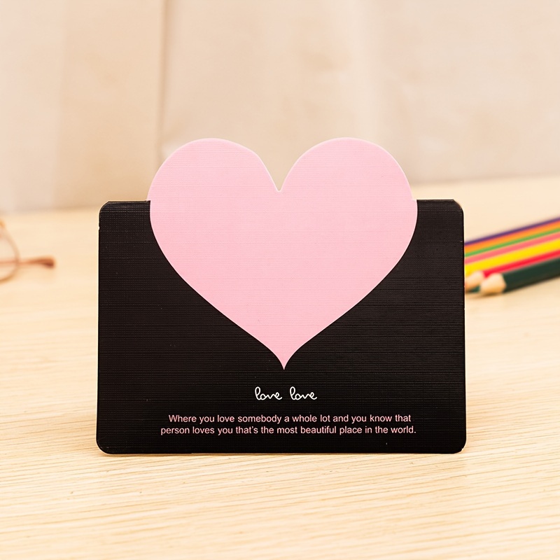 1pc, Carte De Vœux Simple En Forme De Cœur Avec Enveloppe, Carte De Message  D'amour