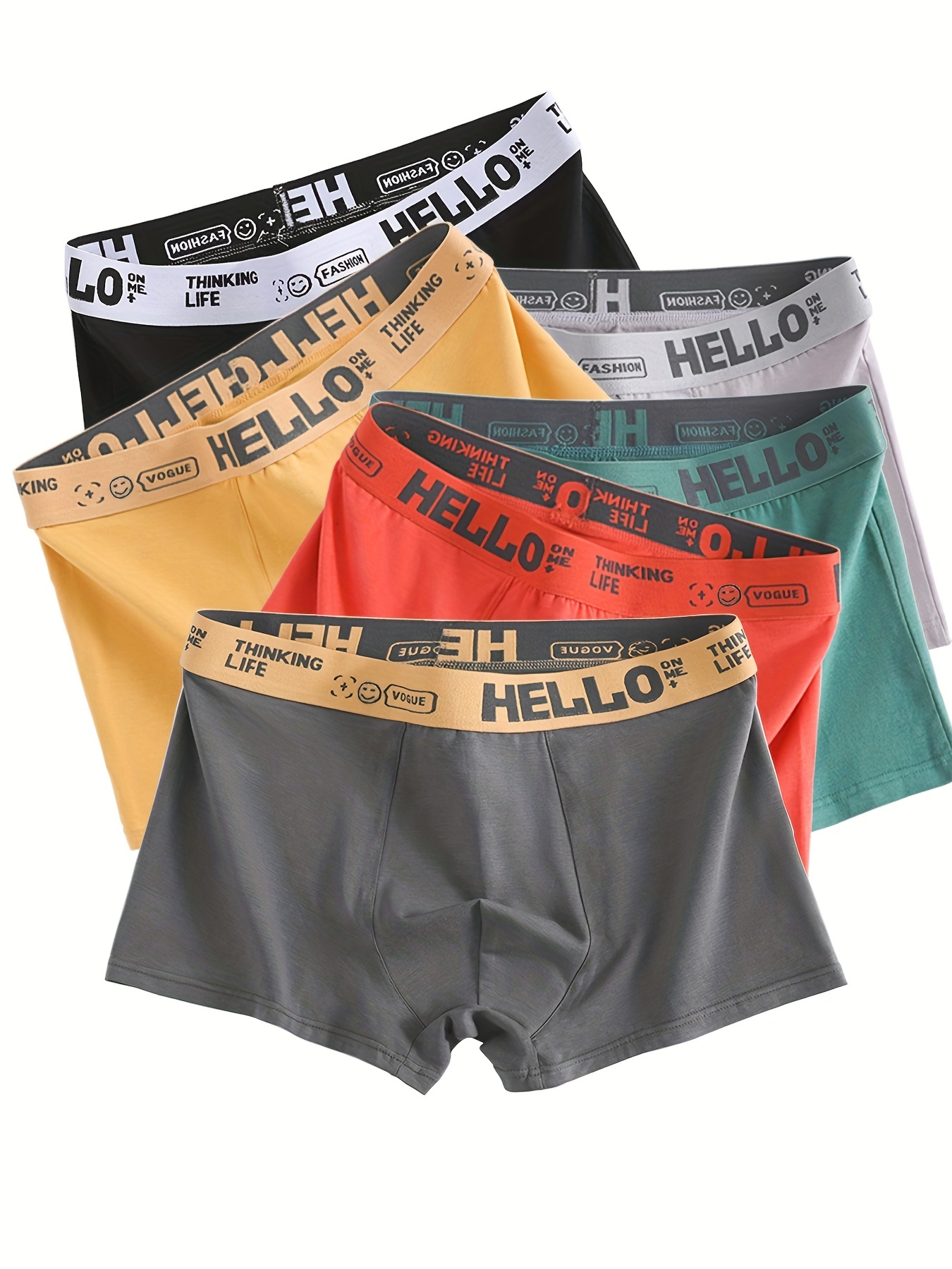 Men's Comfortable Breathable Solid Large Size Boxer Briefs - Temu Canada
