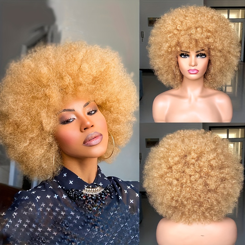 Perruque Femme Disco Afro Années 70 Blonde chez DeguizFetes.