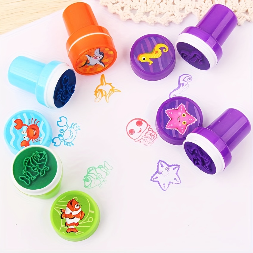 10pcs Assorted Stamps Kids Self-ink Stamps Children Toy Stamps Smiley Face  Seal Scrapbooking DIY Painting Photo Album Decor - AliExpress
