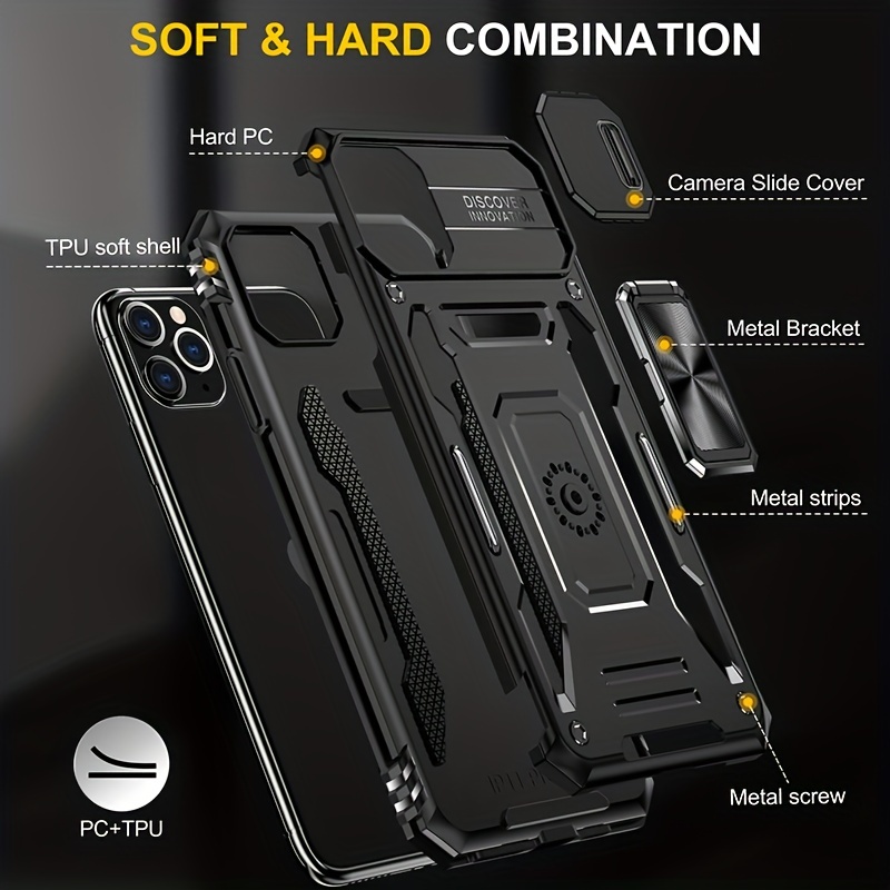 Carcasa protección militar con soporte y anilla para coche para iPhone 14  Pro
