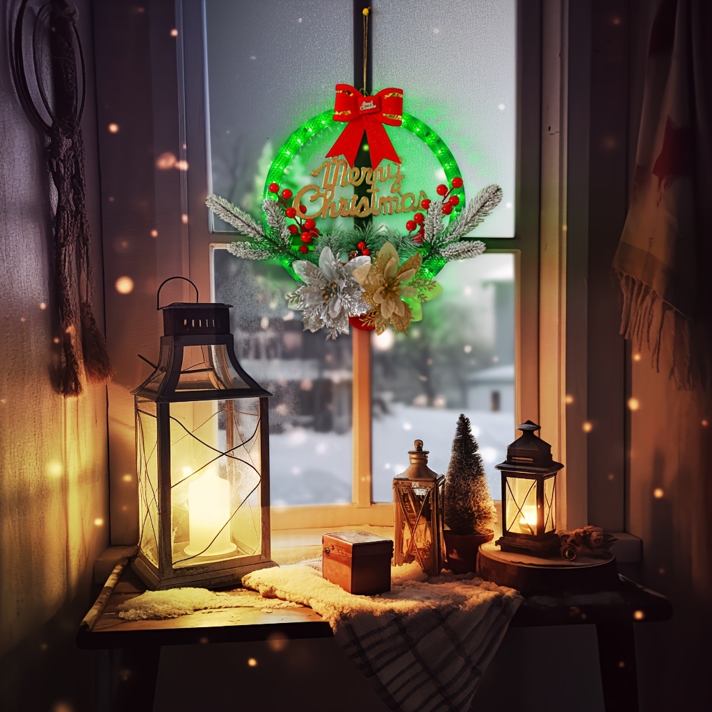 Christmas Window Decoration Lights Lighted Christmas Window - Temu