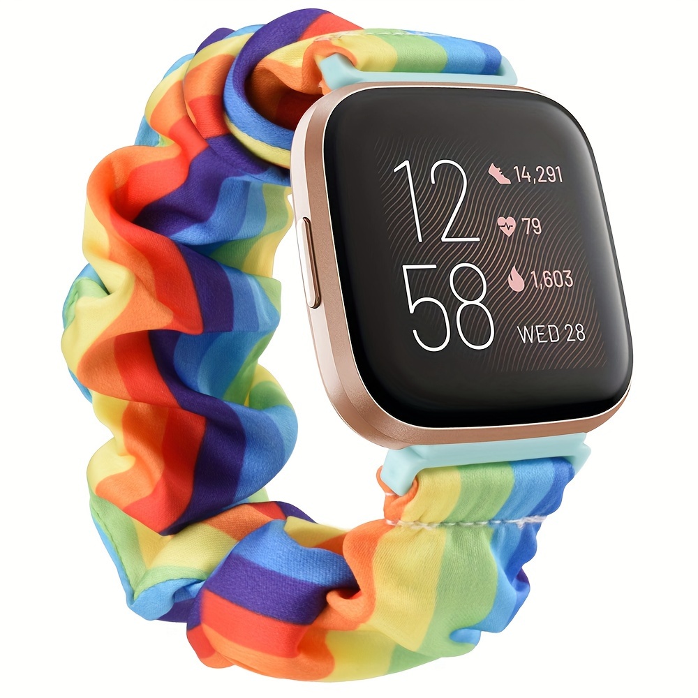 Correa Fitbit Versa 2 Pulsera Scrunchie Negro