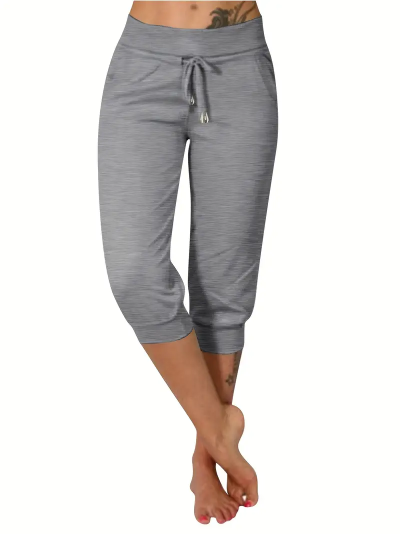 Pantalones Capri De Moda Para Mujer Con Cordón Y Cordones, Ideales Para  Deportes Y Yoga