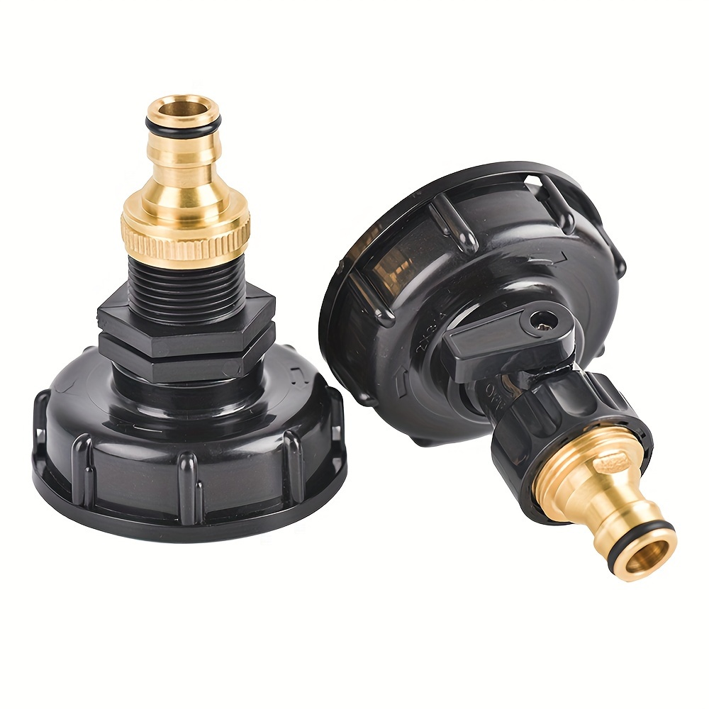 

1pc Ibc Tank Tap Adapter S60*6 Coarse Thread To Brass Quick Connector Valve Garden Irrigation Connection Tool