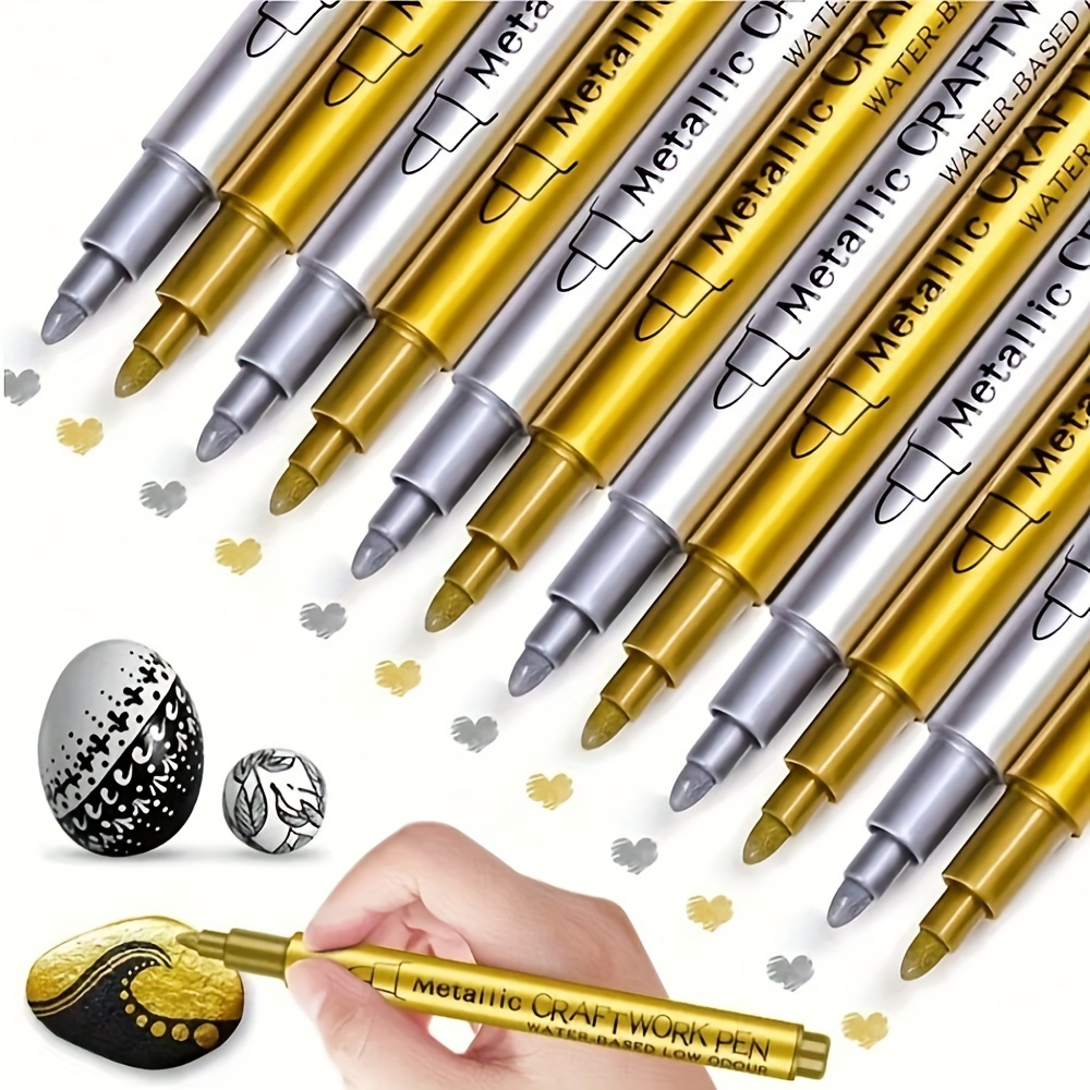 20 Colors Metallic Paint Markers Pens Set: Paint Pen Craft Markers