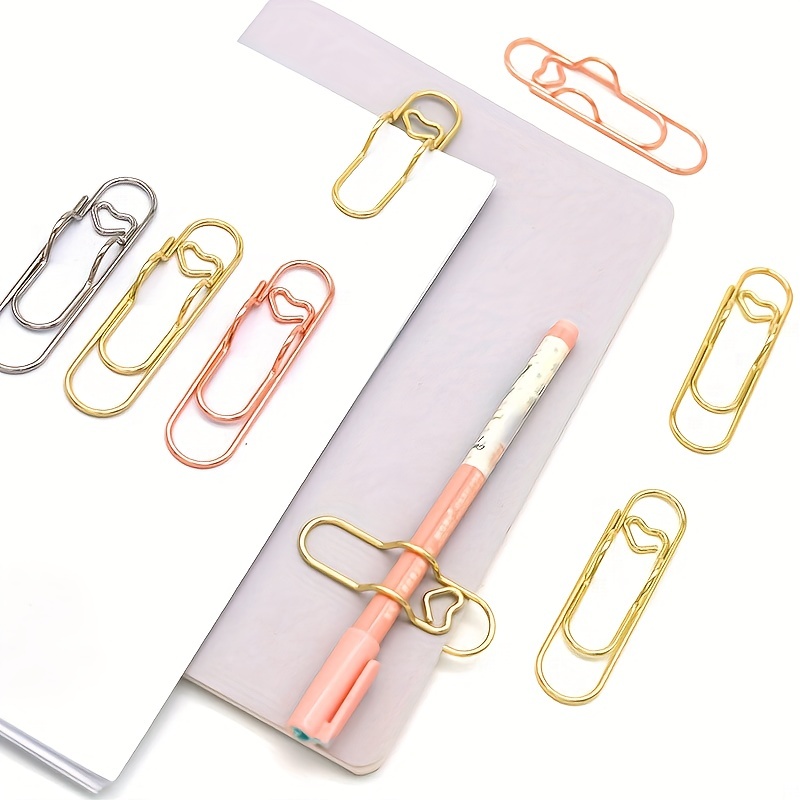 FERCLA 10Pcs Metal Pencil Clip, Pen Holder Clips Bookmarks for Notebooks  Multi Function Pen Clip Loop for Clipboard Notebook Journals Planner, Big