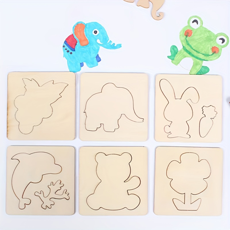 Wooden Diy Drawing Template Templates Children's Drawing - Temu