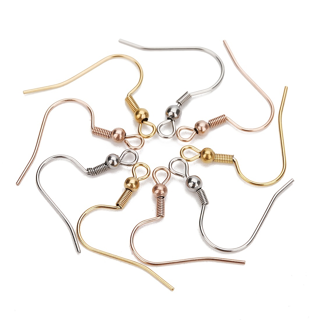No Fade 20pcs Stainless Steel Earrings Hooks Gold Color Leverback