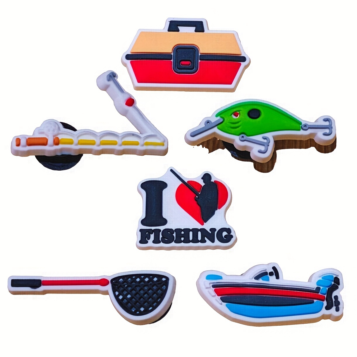 8/16 Pcs Fishing Theme Cartoon Shoe Charms for Clogs Sandal Decoration, DIY Accessories,Temu