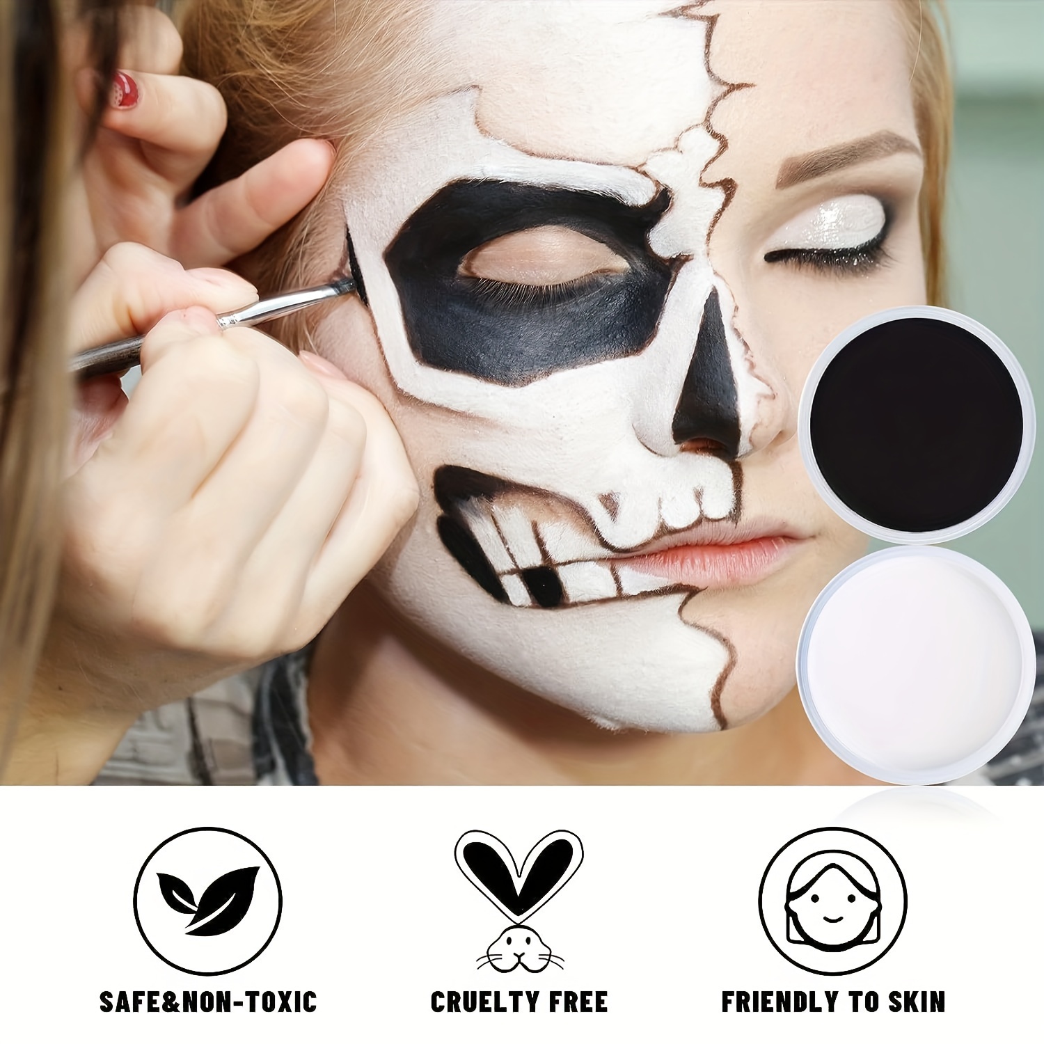 Black And White Body Painting For Halloween Body Paint - Temu