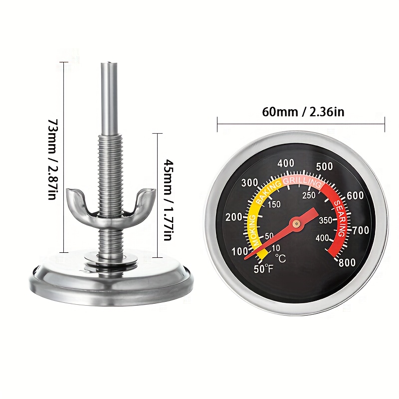 Bimetal Oven Thermometer Grill Smoker Pit Temperature Gauge