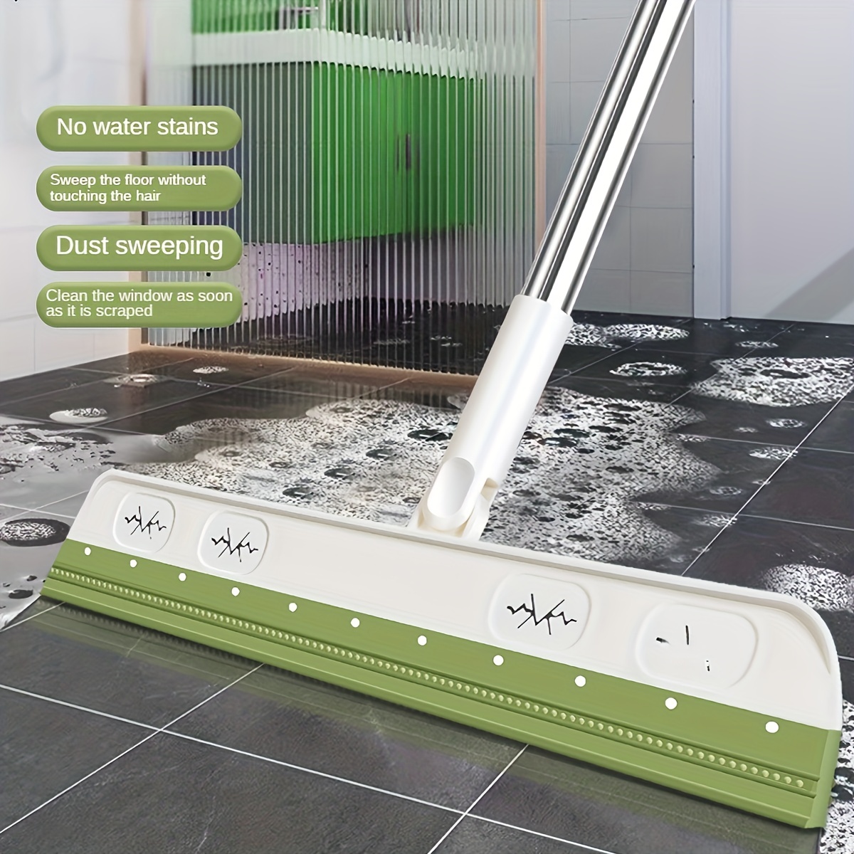 Multifunctional magic broom Wiper mop Bathroom floor glass wiper Soft rubber  broom folding scraper