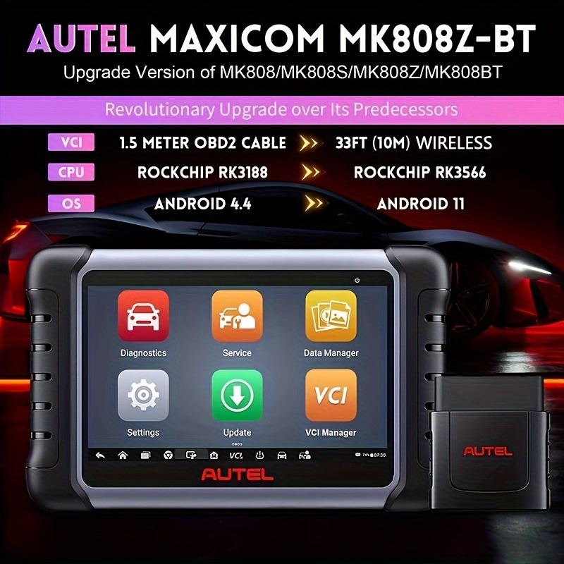 Autel MaxiCOM MK808S-BT PRO Car Diagnostic Tool,Auto OBD2 Scanner Code  Reader,Bi-directional Tool with BT506 
