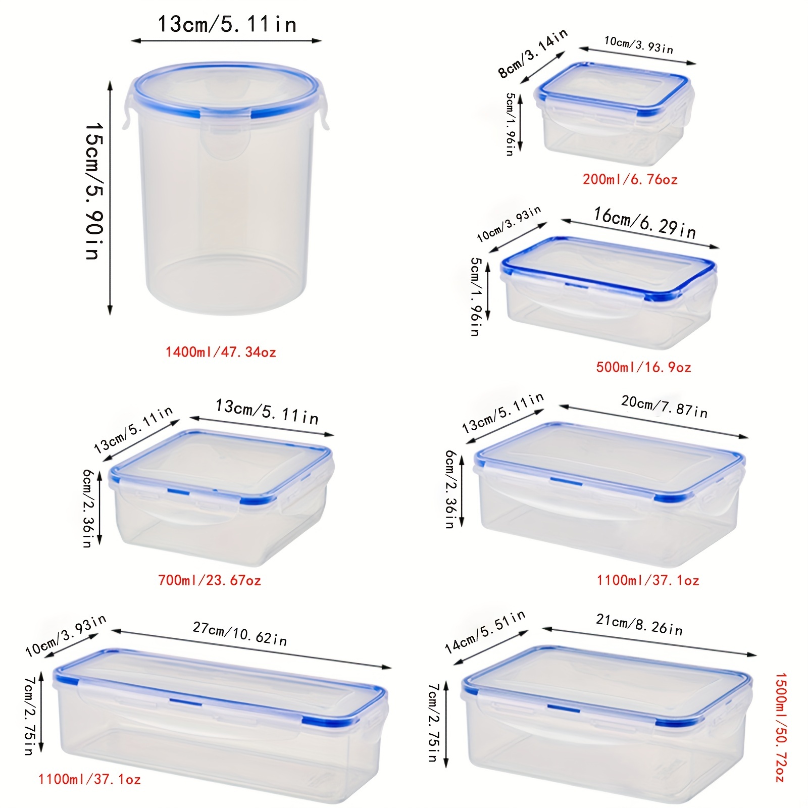 Fridge Storage Box Transparent Easy to Clean PET Premium Clear Storage  Organiser Bins for Housewife