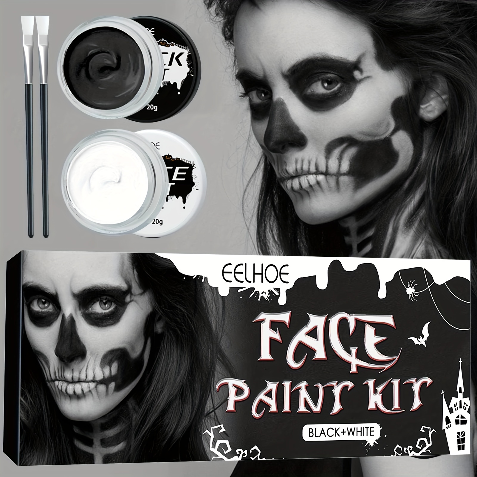 Pink Face Paint Pot - 30g/1.06 oz Halloween Face Body Eye Paint Skeleton  Ghost Skull Cosplay Costume Professional SFX Corpse Special Effects Makeup