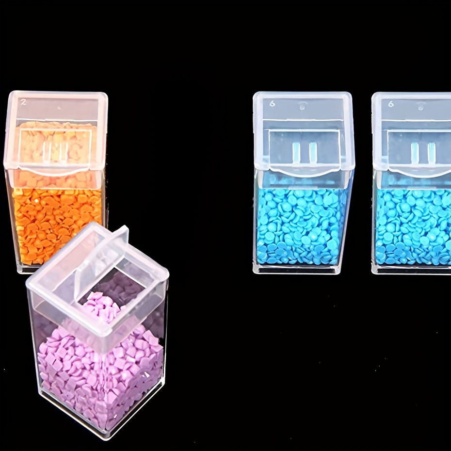 Transparent Square Bottle Diamond Embroidery Tool Storage - Temu