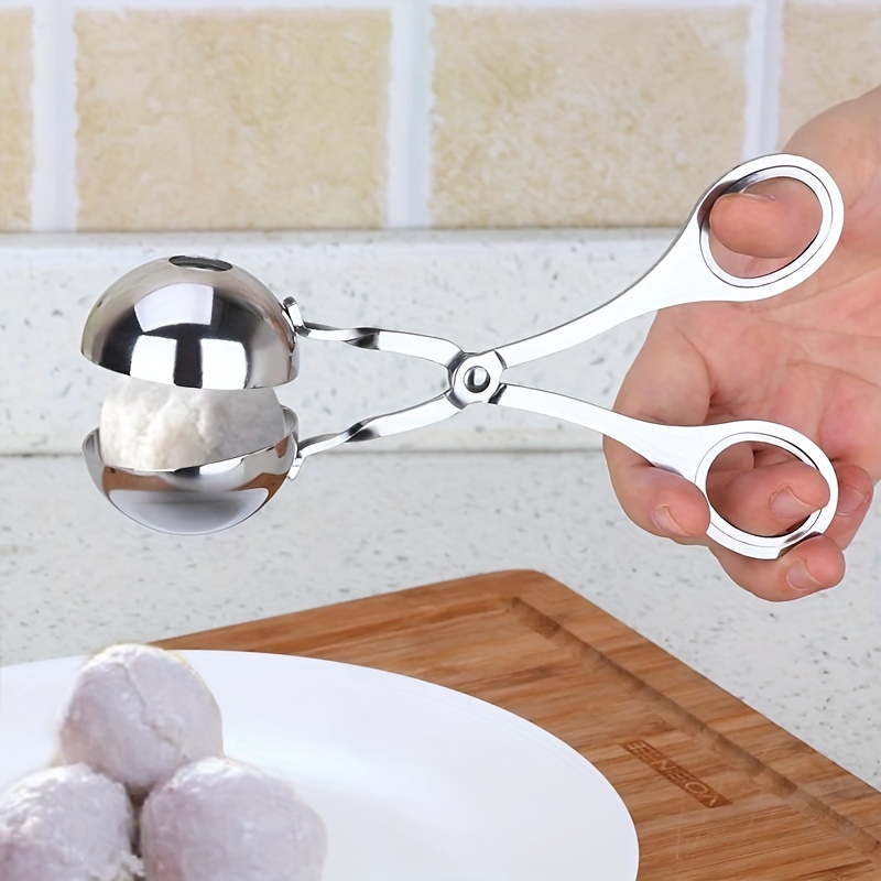 2pcs/set Combination Meatball Fruit Pastry Ball Maker Homemade Slimming Meatball Tool Making Meat Geometric Shape Steelware Barbecue Hot Pot