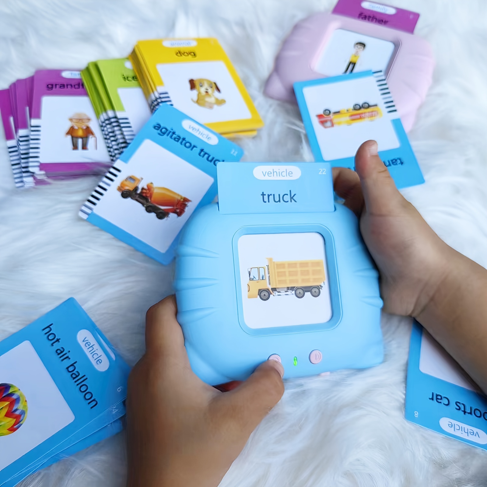 Butwevi Jouet sensoriel pour autisme, 255 cartes, avec tablette d'écriture  LCD, pour enfants de 2 à 8 ans 