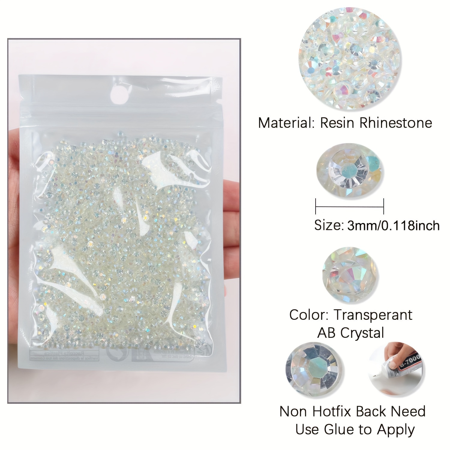 2mm 3mm 4mm 5mm 6mm Faceted Crystal Glass Rhinestones Flat Back Nail Art  Gems