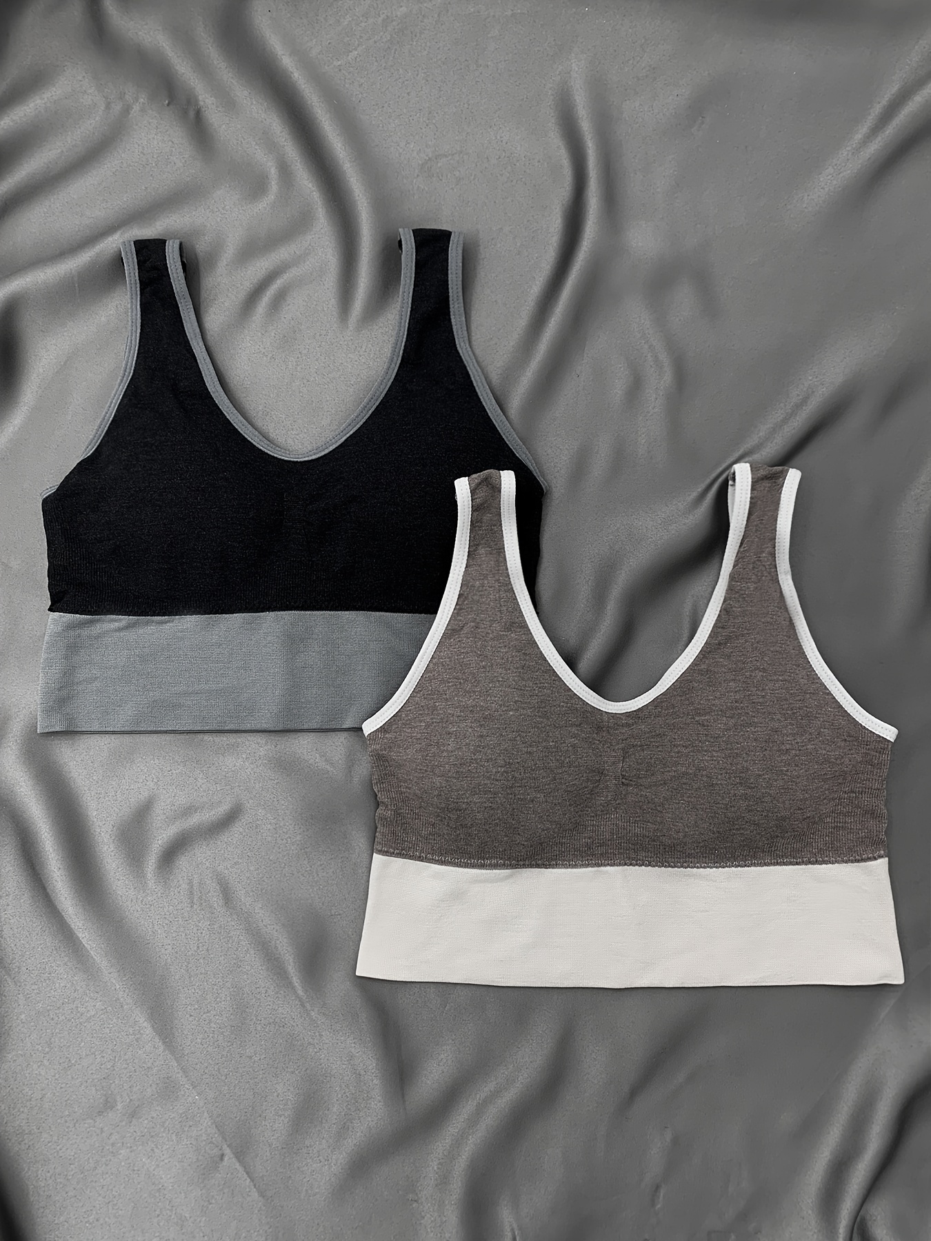 Stretchy Padded Sports Bra - White