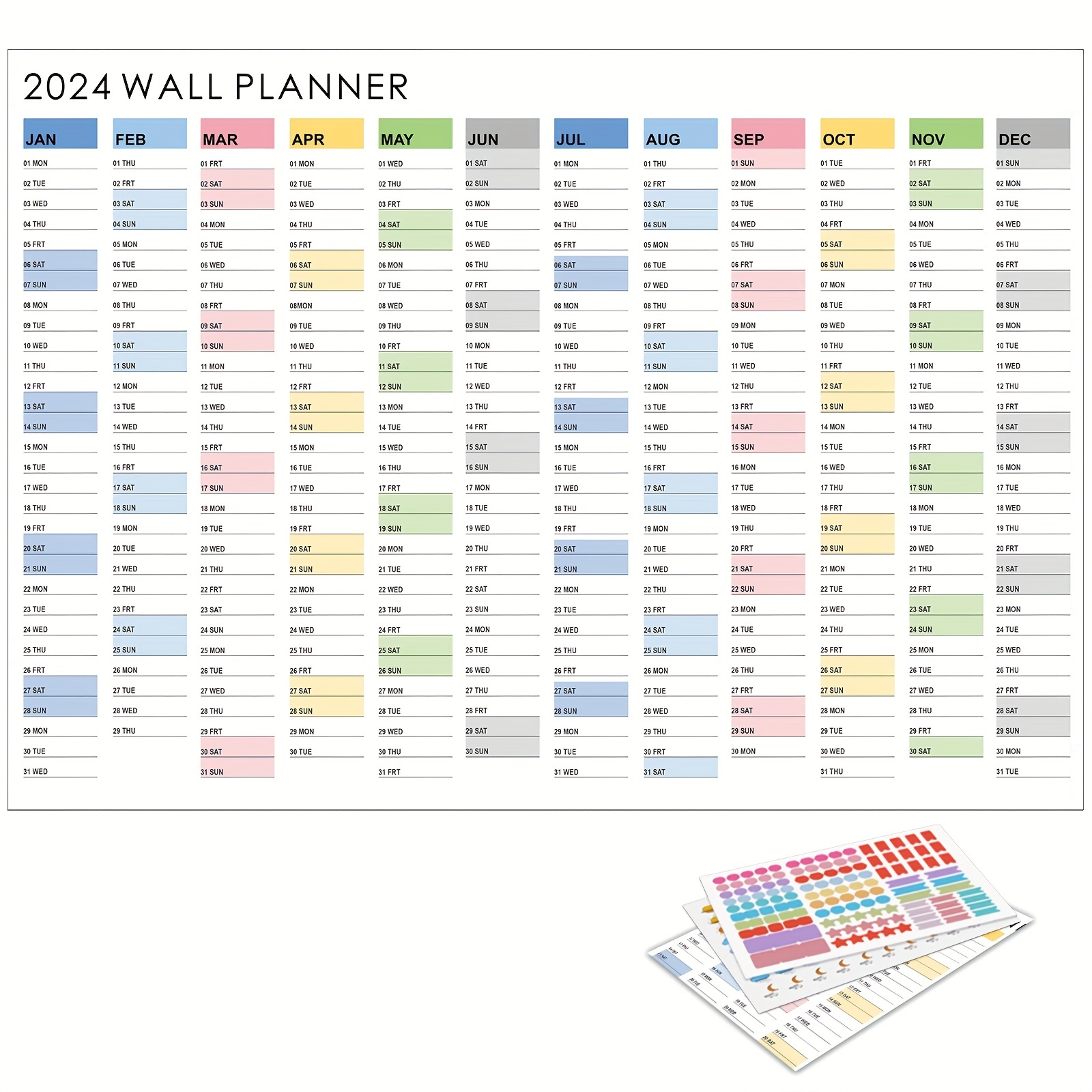 Pegatinas para calendario, papelería coreana Kawaii, planificador diario,  pegatinas de índice, organizador de Agenda, suministros de oficina, 2024 -  AliExpress