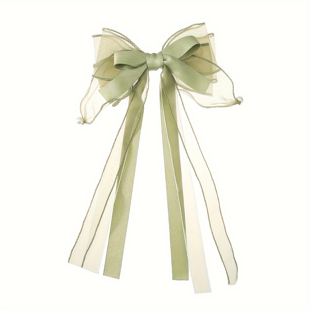 Temu Gentle and Elegant Solid Color Multi-Layered Bow Ribbon Large Size Spring Hairpin Women's Daily Life Ball Party Hair Clip, Hair, Christmas Gifts