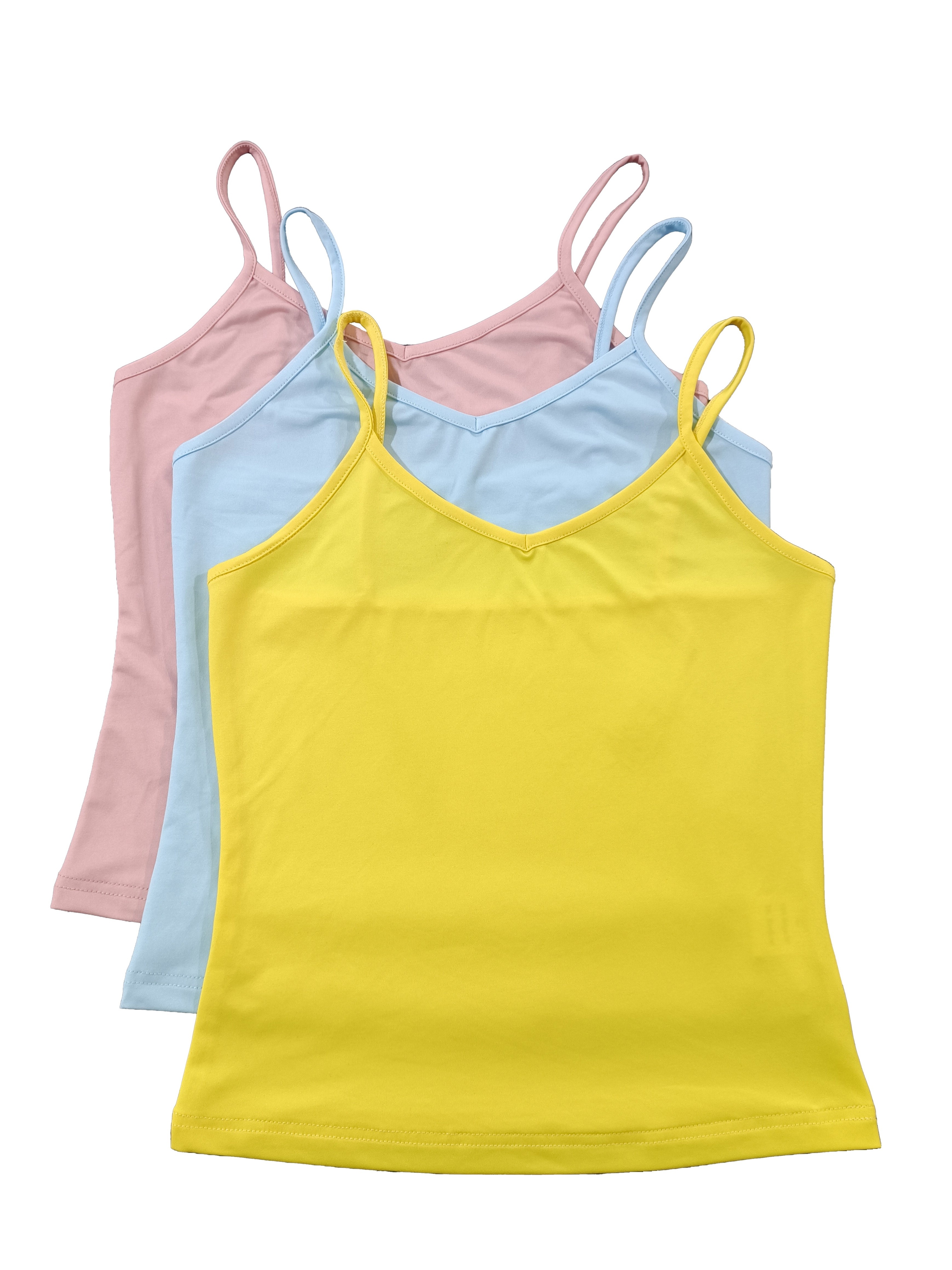 Solid Simple Cami Top Sexy V Neck Summer Sleeveless Cami Top - Temu