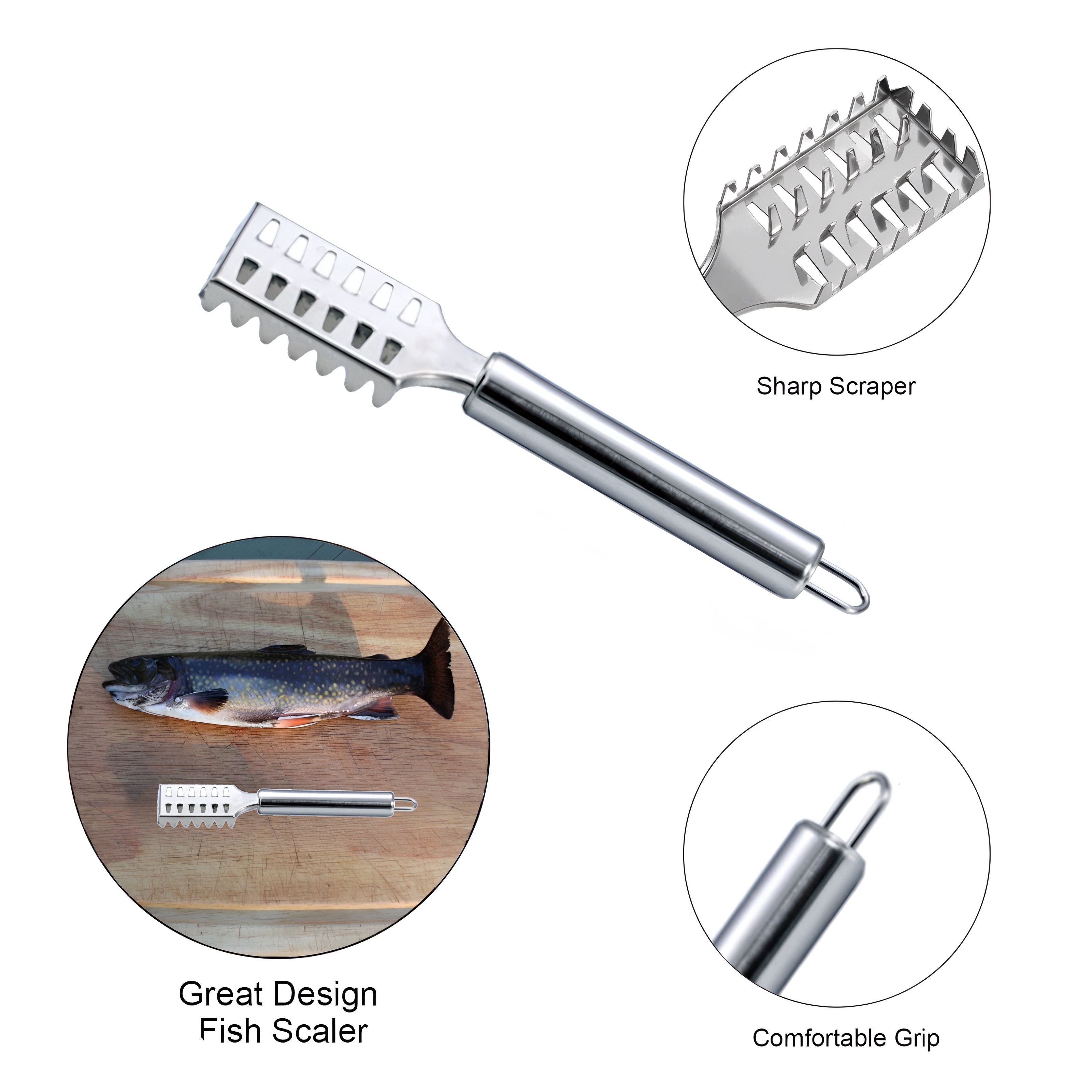 New Fish Scale Remover Scaler Scraper Cleaner Kitchen Tool Peeler Gadgets