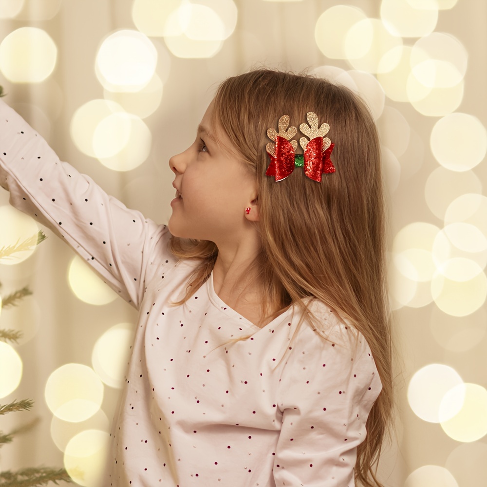 2 Pinzas Pelo Lazo Pelo Rizado Niña, Pinza Pelo Fuegos Artificiales Navidad  - Moda Infantil - Temu