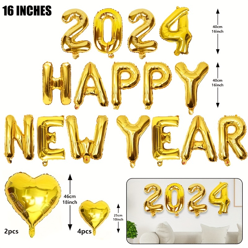 Anayatech Solid 2024 Happy New Year balloon - 55 Pcs Balloon  - Balloon