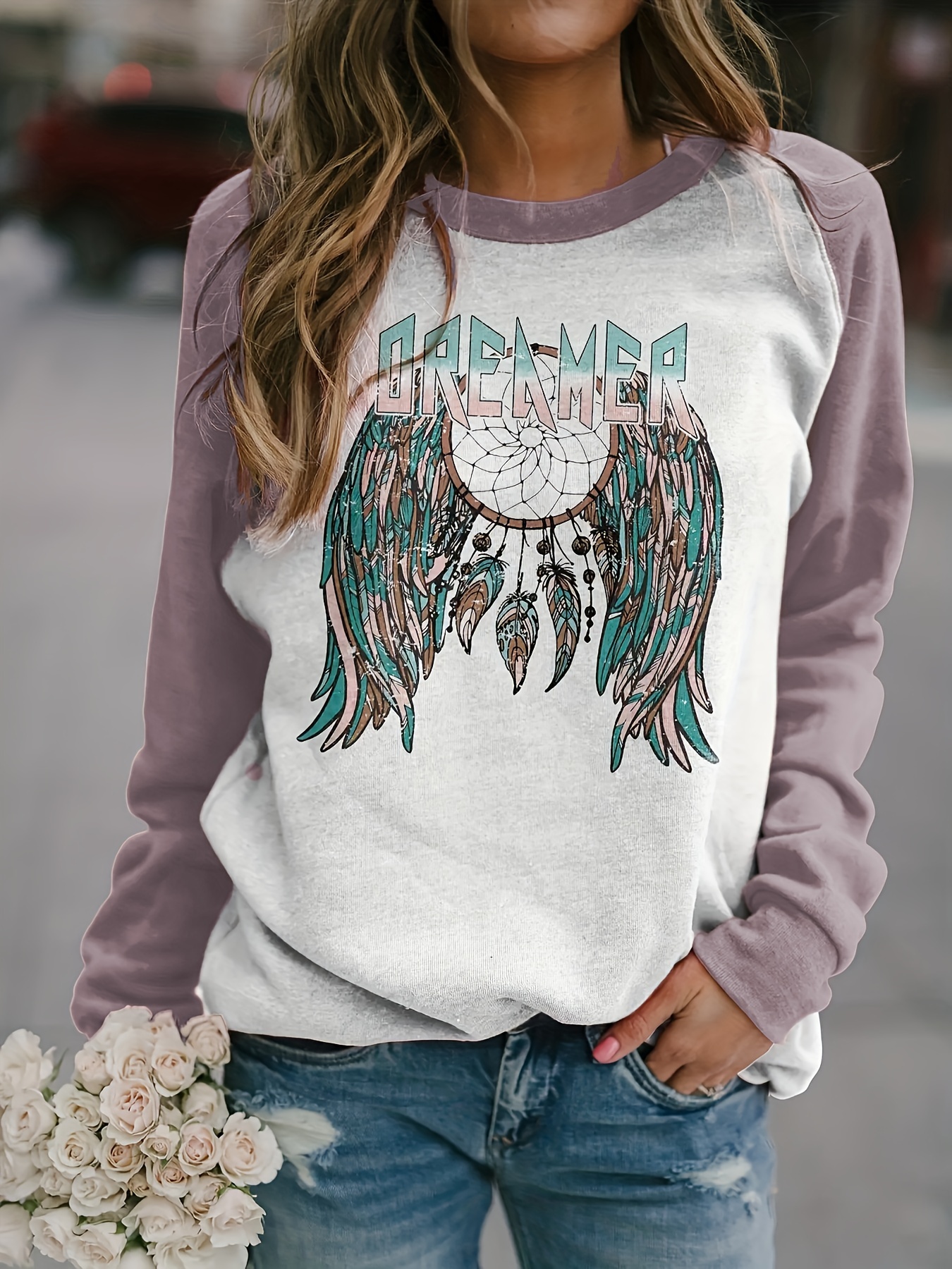 Flower Dream Catcher Denim