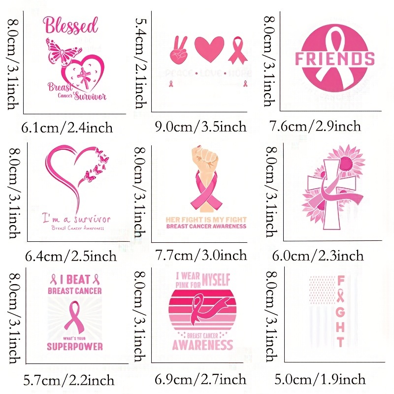 New Arrival Breast Cancer Designs Diy Iron Transfer Stickers - Temu