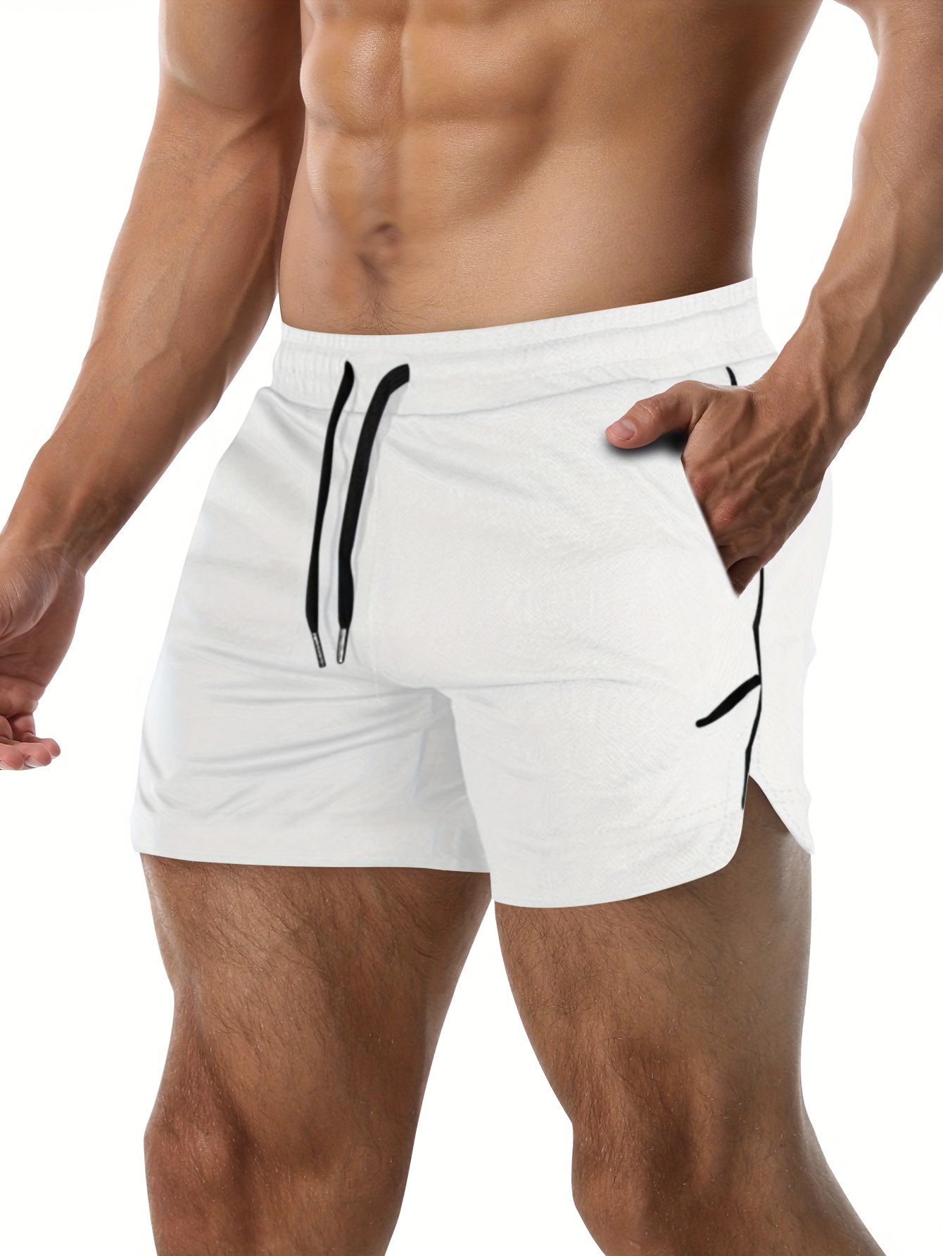 Quick Drying Comfy Shorts Men's Casual Zipper Pockets - Temu