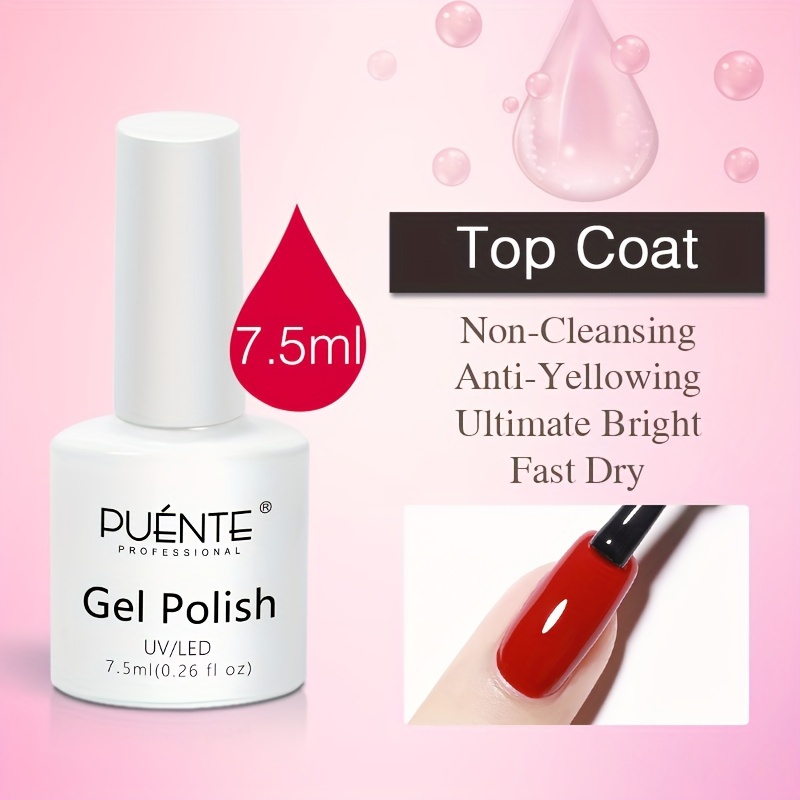 Yazgel Base Top Coat Gel Polish Set Soak Off Transparent Gel - Temu