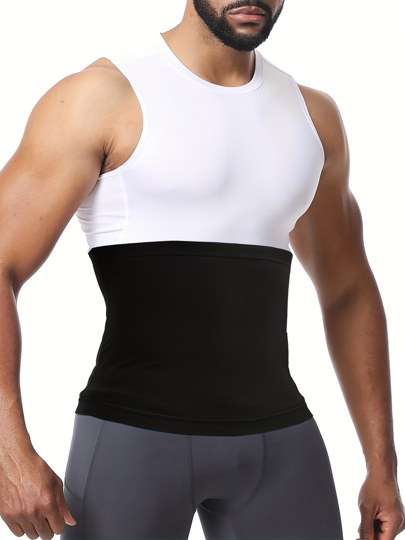 Waist Trimmer For Men Weight Loss, Stomach Trainer Sweat Workout Shaper,  Neoprene-Free Slimming Sauna Belt