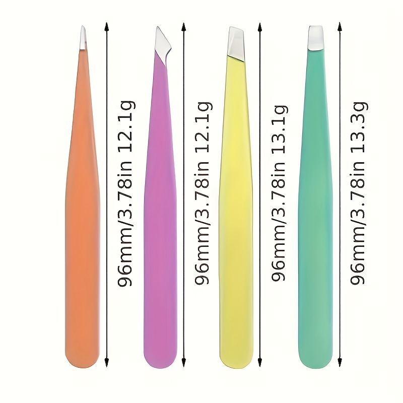 4pcs Stainless Steel Tweezers Set Precision For Ingrown Hair Removal