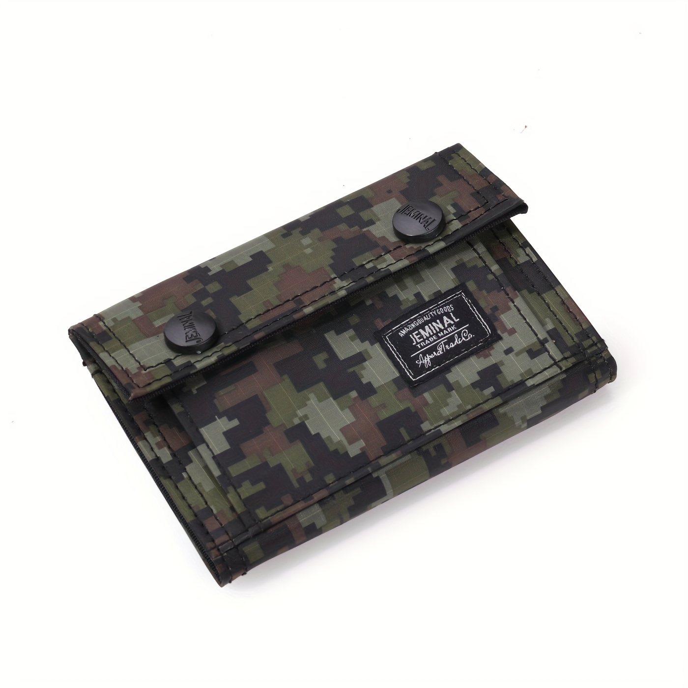 Men's Trifold Canvas Chain Wallet Zipper Card Holder
